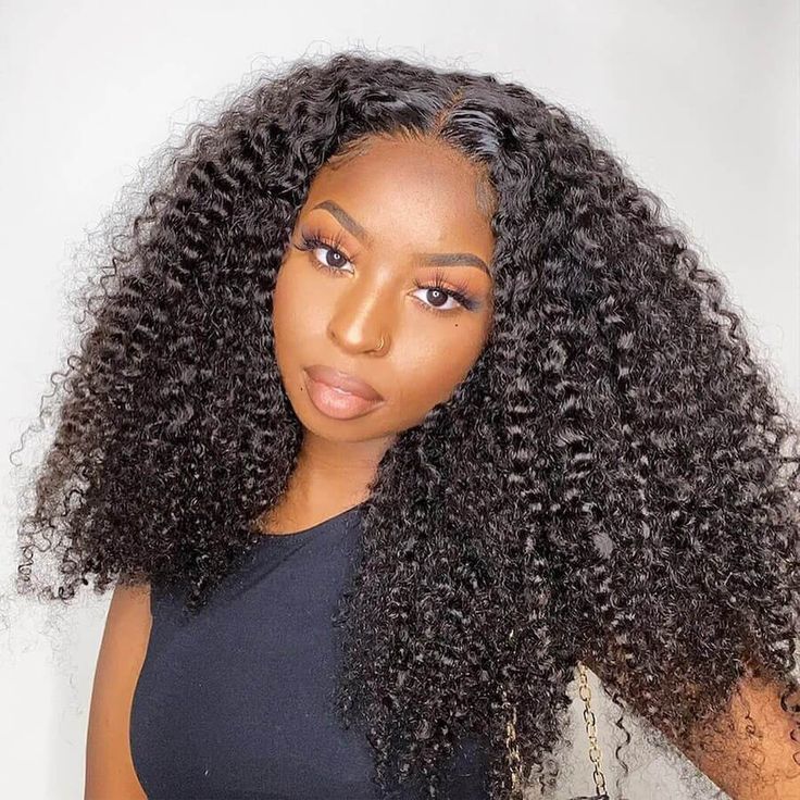 Kinky Curly Hair 13x4 Lace Front Wig Transparent Swiss Lace Curly Hair Wigs 250% Density