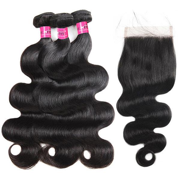 10A Grade Body Wave Remy Hair 3 Bundles With 5x5 Lace Closure - OneMoreHair