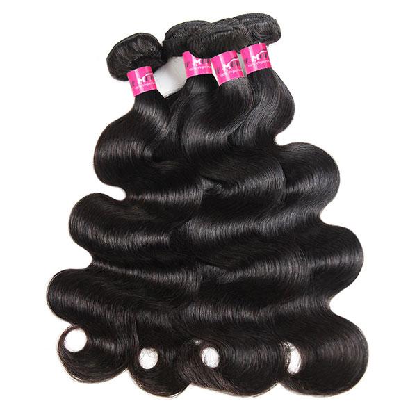 10A Virgin Brazilian Body Wave Hair 4 Bundles with 4*4 Lace Closure - OneMoreHair