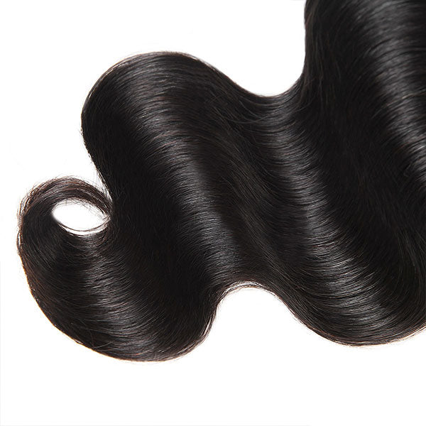 Indian body wave hair 3 bundles with closure