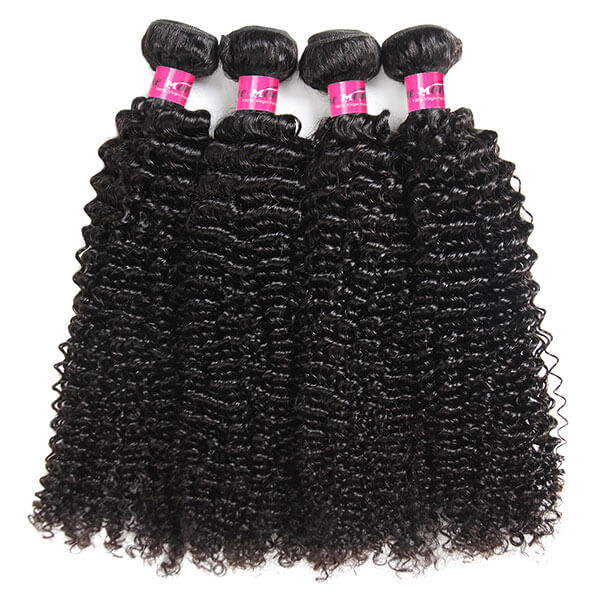 Peruvian Curly Hair 4 Bundles with 13*4 Lace Frontal Closure Natural Color