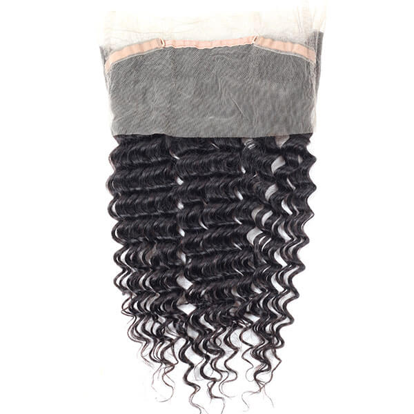 Peruvian Deep Wave Hair 3 Bundles with 360 Lace Frontal