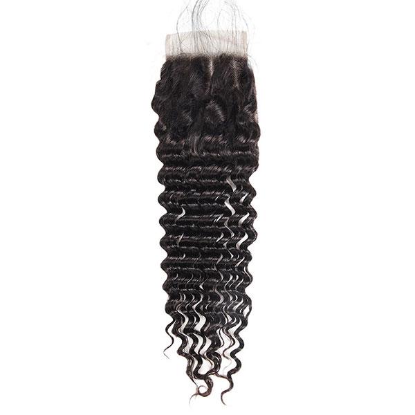 Virgin Brazilian Hair Deep Wave Hair 4*4 Lace Closure 1 Piece - OneMoreHair