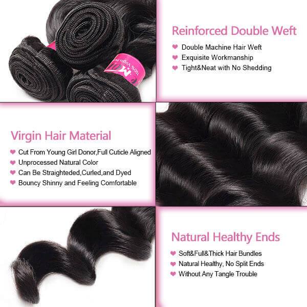 Loose Deep Wave Hair 1 Bundle Unprocessed 10A Grade Virgin Human Hair Weave - OneMoreHair