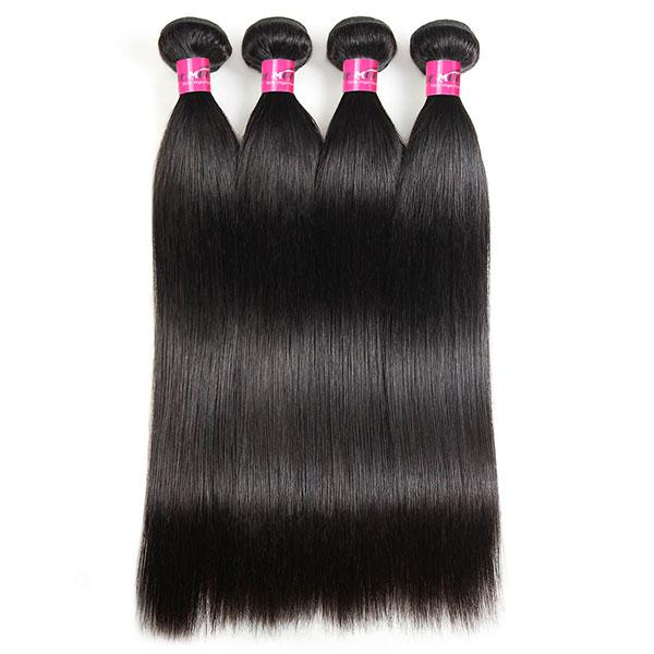 One More Peruvian Straight Hair 4 Bundles with 4*4 Lace Closure - OneMoreHair