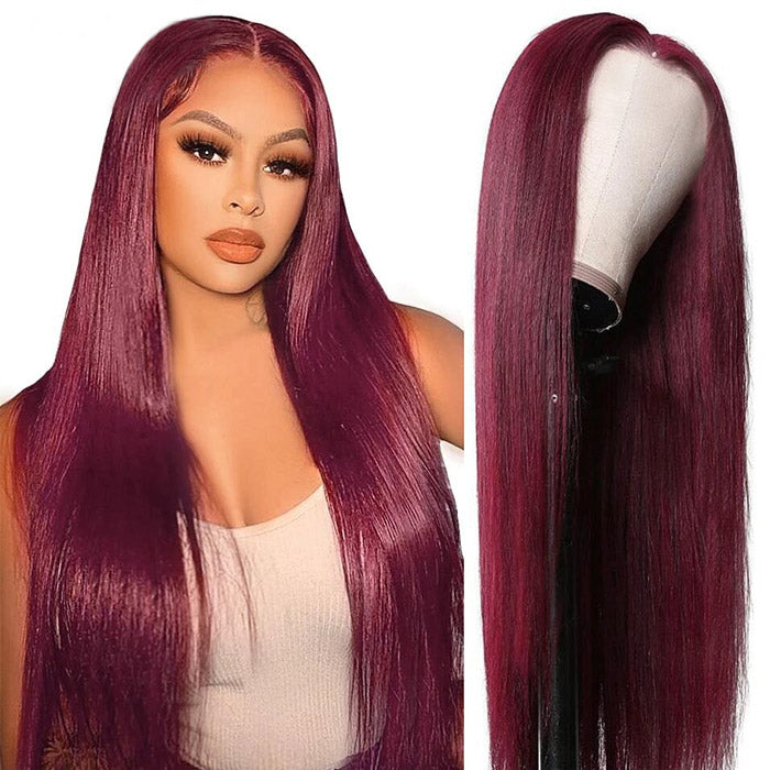 Straight Human Hair Wigs Transparent 13x4 Lace Front Wig